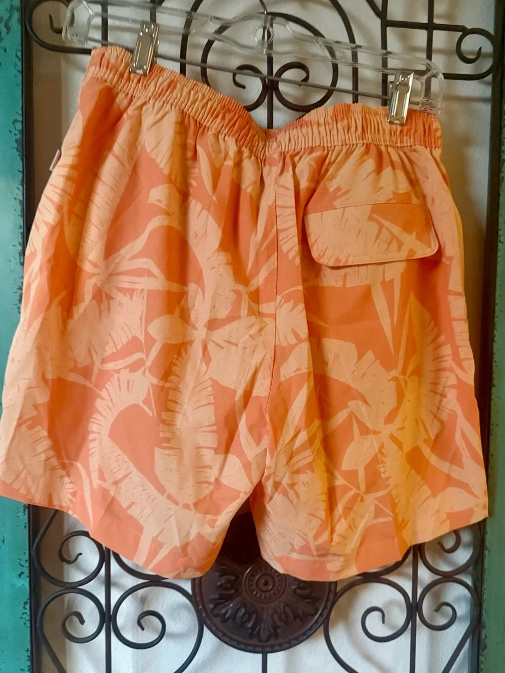 Onia Matching Resort Set | Coral Tropical Camp Shirt & Swim Trunks | Size Smalll